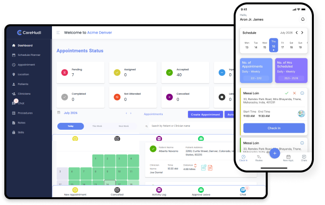 CareHudl scheduling dashboard